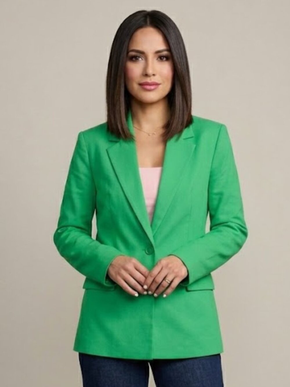 Farm Rio Modern Blazer in Kelly Green - NEW w/Tags